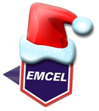 EMCEL Logo with Christmas Hat